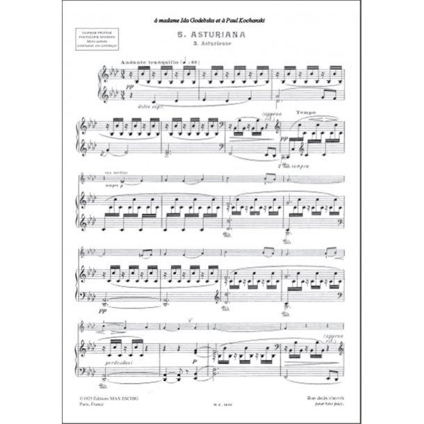 Asturiana : Pour Violoncelle & Piano